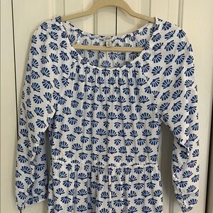 J. Crew Blue and White print dress